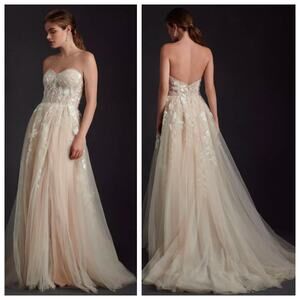 Wtoo by Watters Austin Lace Tulle Wedding Gown Size 8 Boho Bridal NWT